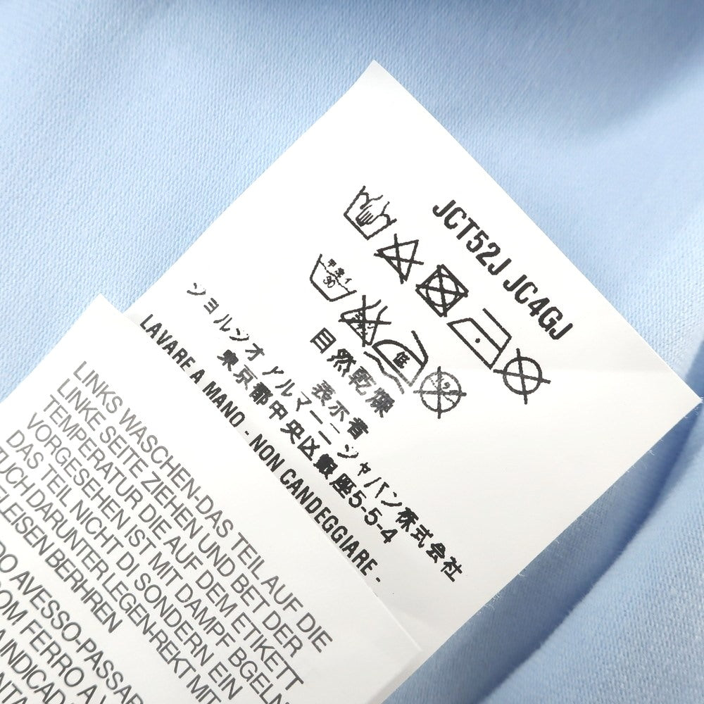 【中古】【未使用】アルマーニ コレッツォーニ ARMANI COLLEZIONI ストレッチ コットン Vネック 半袖Ｔシャツ ライトブルー【 L 】【 状態ランクS 】【 メンズ 】 [EPD]