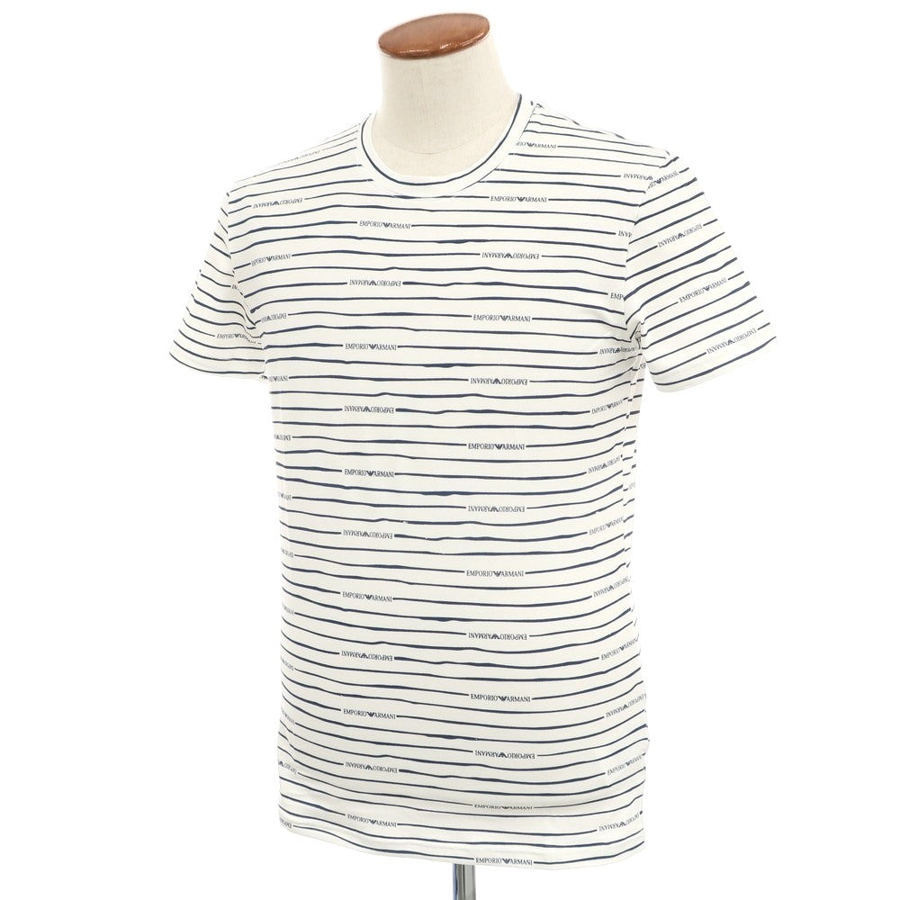 [Used] [Unused] Emporio Armani EMPORIO ARMANI Stretch Cotton Crew Neck Short Sleeve T-Shirt White x Navy [M] [Condition Rank S] [Men&