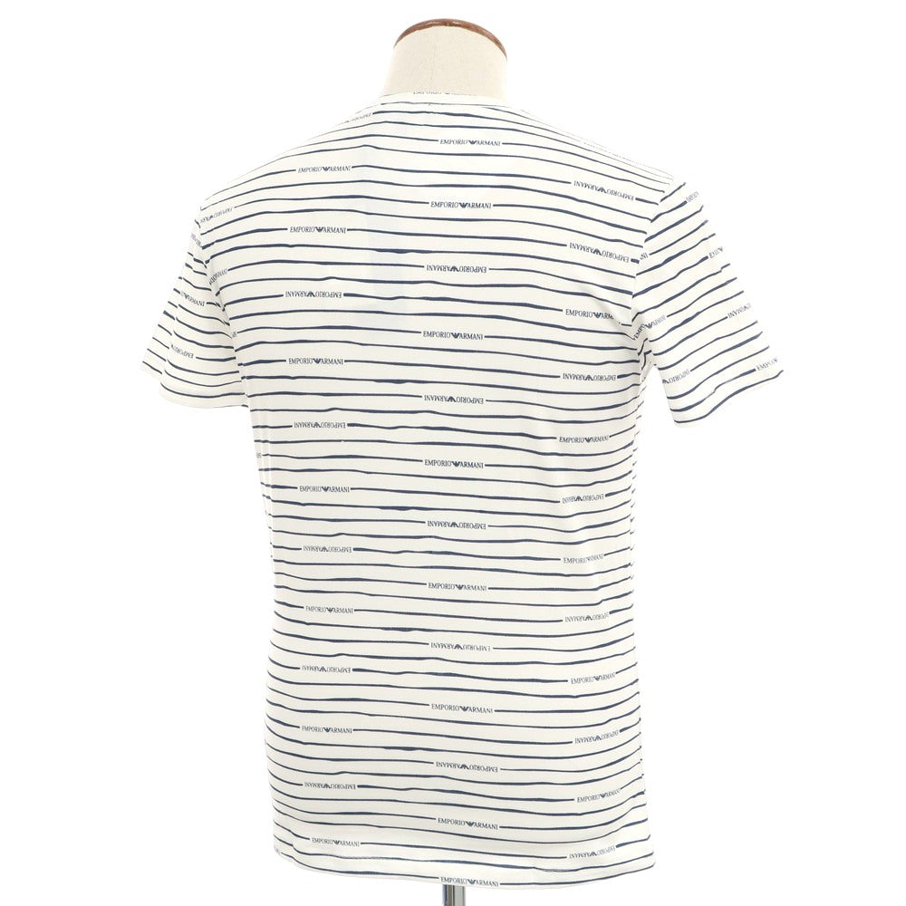 [Used] [Unused] Emporio Armani EMPORIO ARMANI Stretch Cotton Crew Neck Short Sleeve T-Shirt White x Navy [M] [Condition Rank S] [Men&