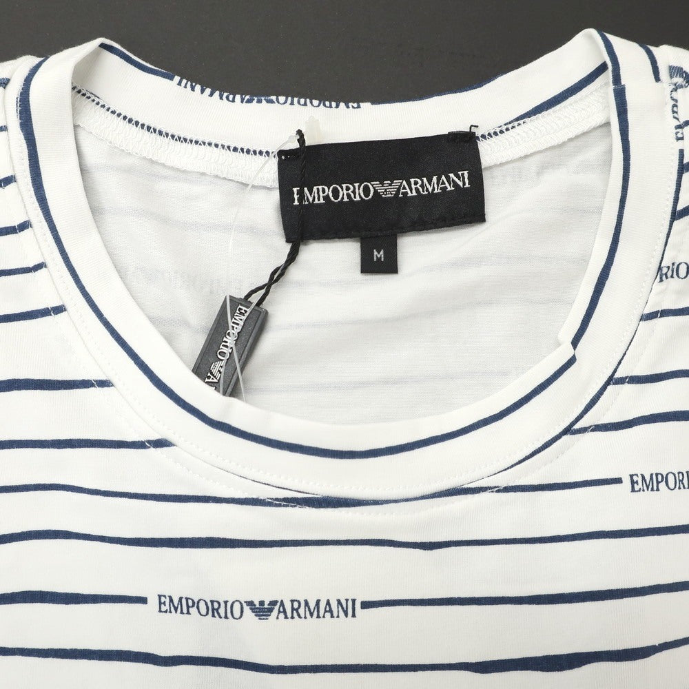 [Used] [Unused] Emporio Armani EMPORIO ARMANI Stretch Cotton Crew Neck Short Sleeve T-Shirt White x Navy [M] [Condition Rank S] [Men&