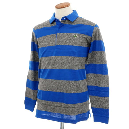 [Used] [Unused] LACOSTE Cotton Border Rugby Shirt Long Sleeve Polo Shirt Gray x Blue [4] [Condition Rank S] [Men&