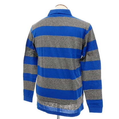 [Used] [Unused] LACOSTE Cotton Border Rugby Shirt Long Sleeve Polo Shirt Gray x Blue [4] [Condition Rank S] [Men&