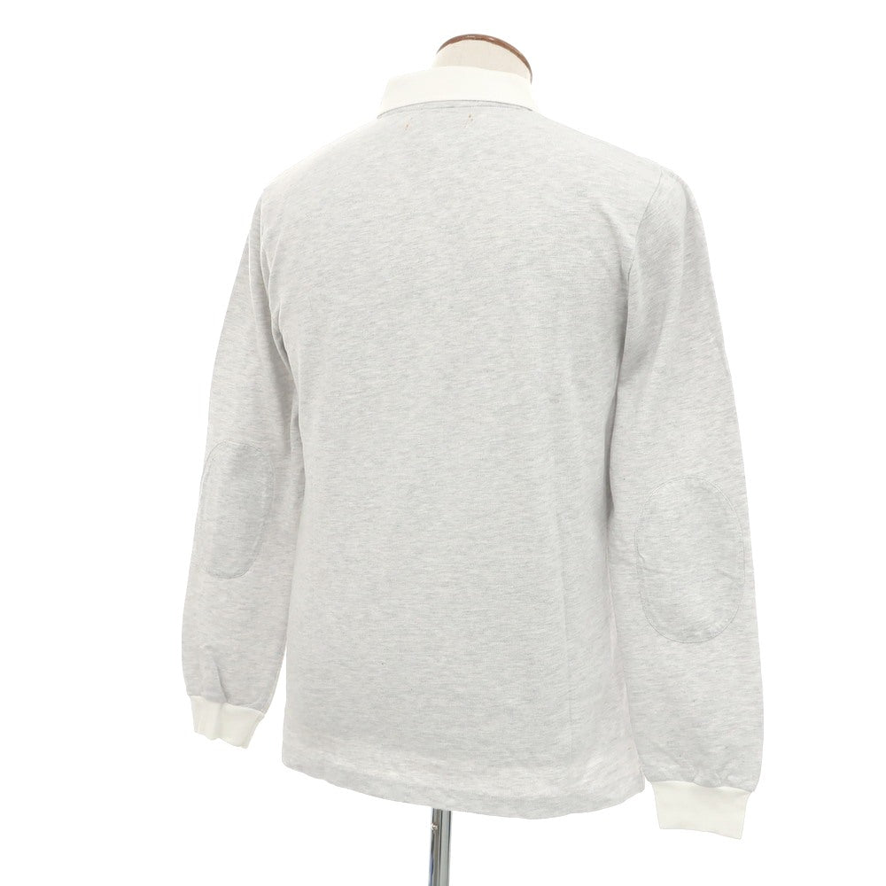 [Used] HYDROGEN Cotton Pique Long Sleeve Polo Shirt Light Gray x White [M] [Condition Rank B] [Men&