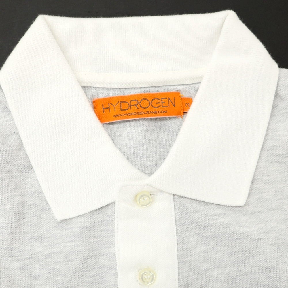[Used] HYDROGEN Cotton Pique Long Sleeve Polo Shirt Light Gray x White [M] [Condition Rank B] [Men&
