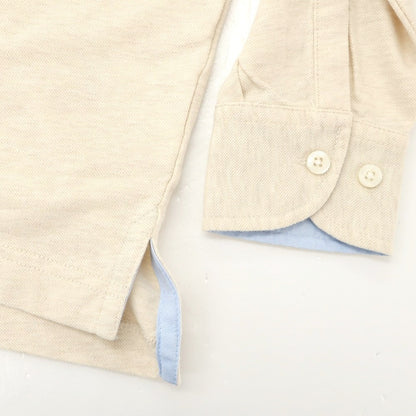 [Used] [Unused] Brooks Brothers Cotton Linen Long Sleeve Polo Shirt Beige x White [S] [Condition Rank S] [Men&