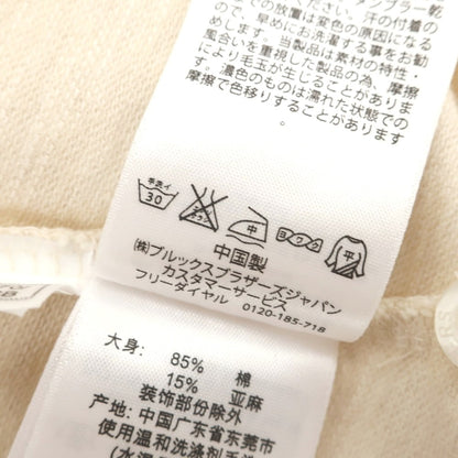 [Used] [Unused] Brooks Brothers Cotton Linen Long Sleeve Polo Shirt Beige x White [S] [Condition Rank S] [Men&
