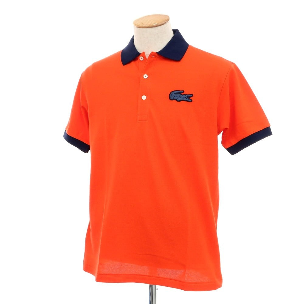 [Used] [Unused] LACOSTE Cotton Pique Short Sleeve Polo Shirt Orange x Navy [3] [Condition Rank S] [Men&