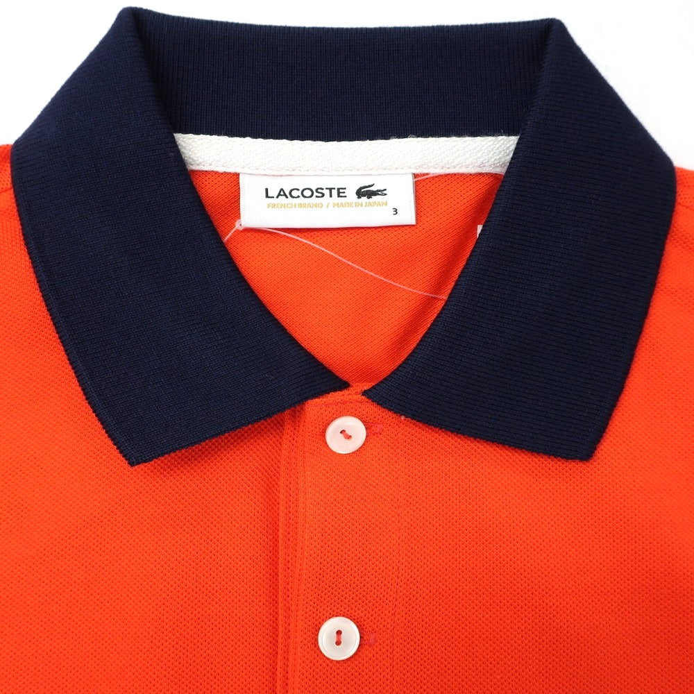 [Used] [Unused] LACOSTE Cotton Pique Short Sleeve Polo Shirt Orange x Navy [3] [Condition Rank S] [Men&
