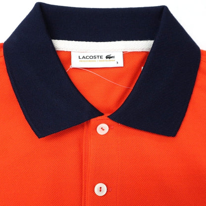 [Used] [Unused] LACOSTE Cotton Pique Short Sleeve Polo Shirt Orange x Navy [3] [Condition Rank S] [Men&