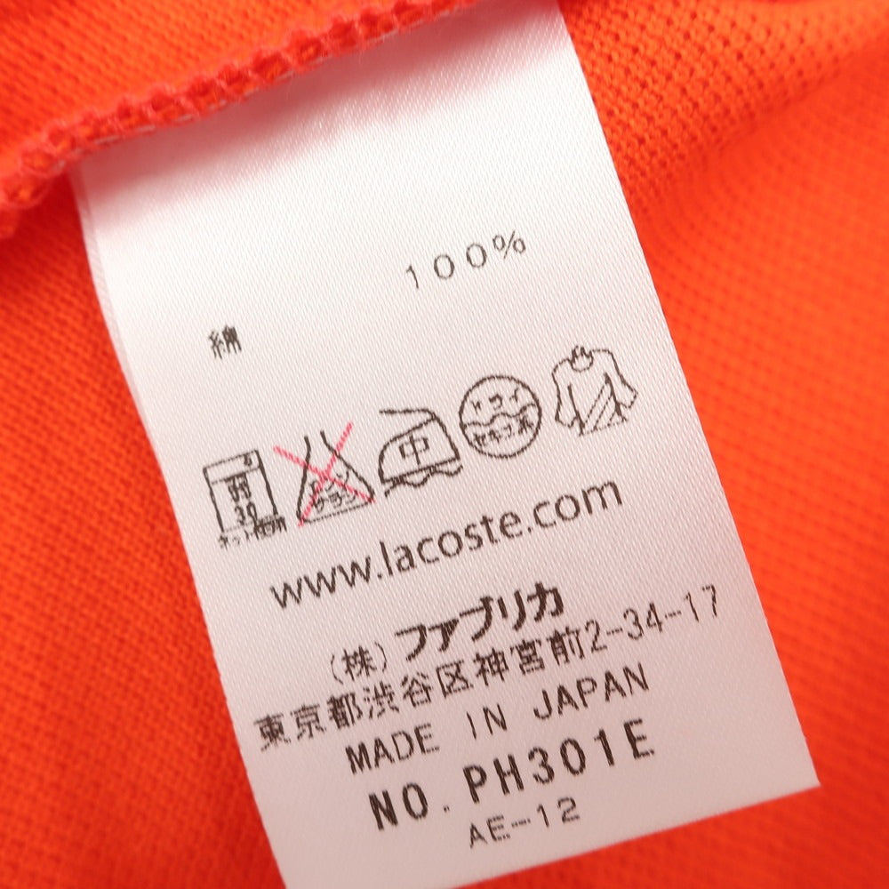 [Used] [Unused] LACOSTE Cotton Pique Short Sleeve Polo Shirt Orange x Navy [3] [Condition Rank S] [Men&