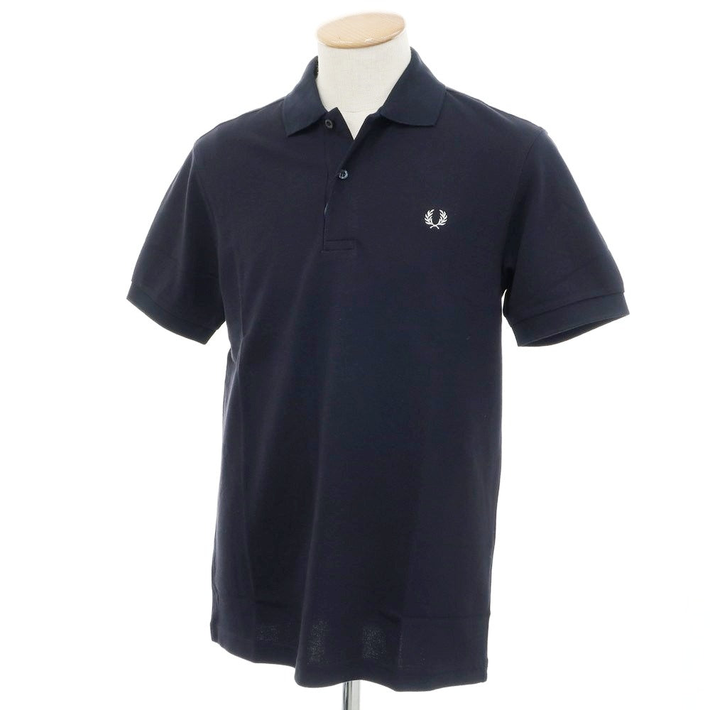【中古】【未使用】フレッドペリー FRED PERRY コットン 鹿の子 半袖ポロシャツ ダークネイビー【 S 】【 状態ランクS 】【 メンズ 】