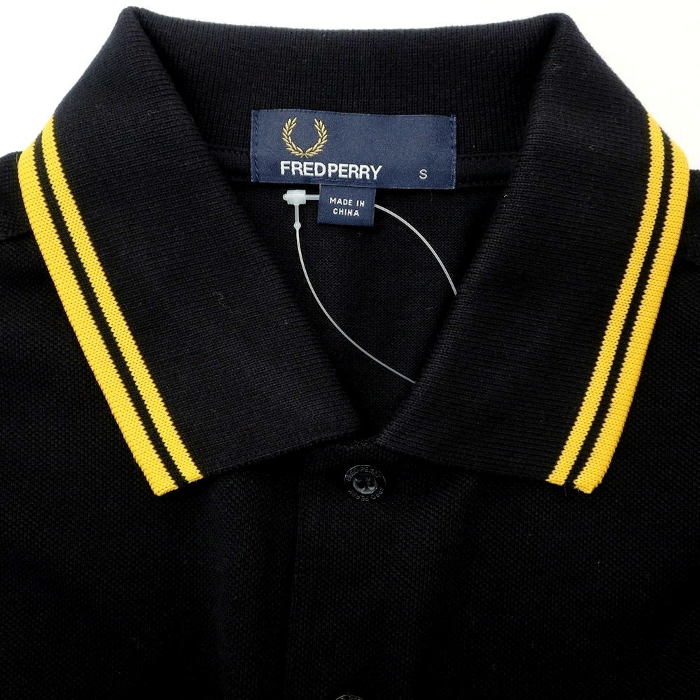 [Used] [Unused] Fred Perry Cotton Pique Short Sleeve Polo Shirt Black x Yellow [S] [Condition Rank S] [Men&