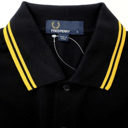 [Used] [Unused] Fred Perry Cotton Pique Short Sleeve Polo Shirt Black x Yellow [S] [Condition Rank S] [Men&