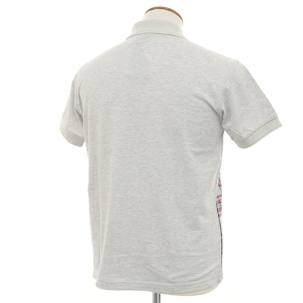 [Used] [Unused] Fred Perry Cotton Pique Check Short Sleeve Polo Shirt Light Gray x Red [M] [Condition Rank S] [Men&