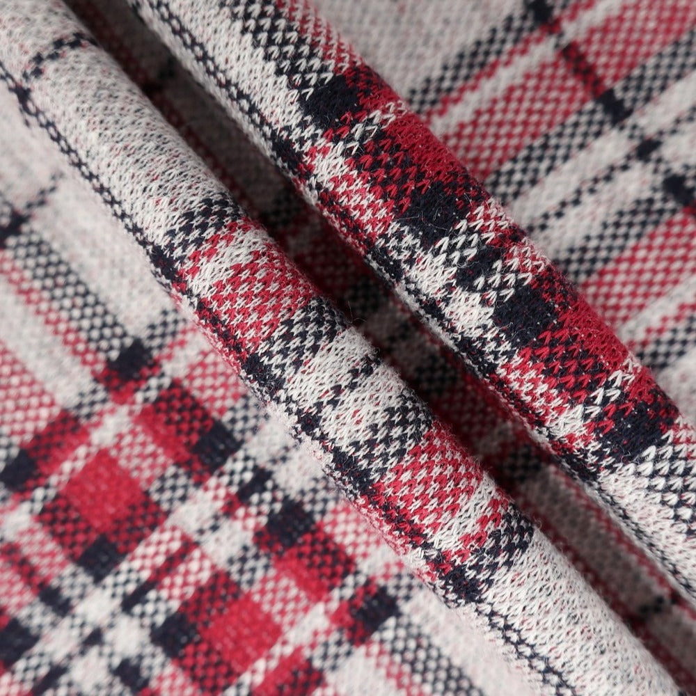 [Used] [Unused] Fred Perry Cotton Pique Check Short Sleeve Polo Shirt Light Gray x Red [M] [Condition Rank S] [Men&