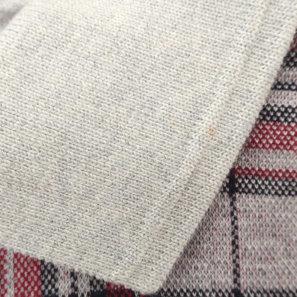 [Used] [Unused] Fred Perry Cotton Pique Check Short Sleeve Polo Shirt Light Gray x Red [M] [Condition Rank S] [Men&
