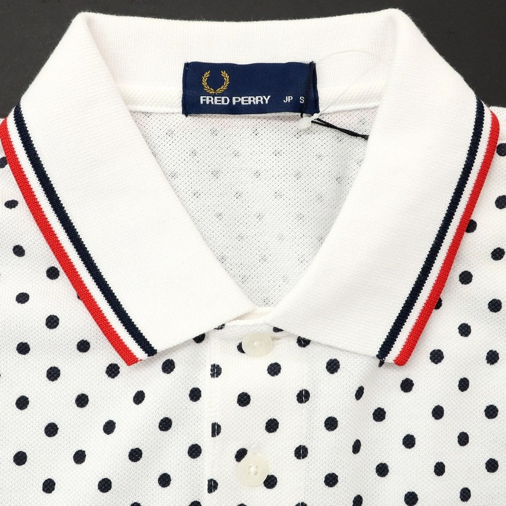 [Used] [Unused] Fred Perry Cotton Pique Dot Short Sleeve Polo Shirt White x Black [S] [Condition Rank S] [Men&