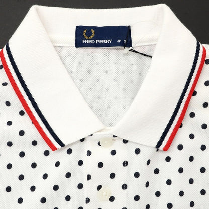 [Used] [Unused] Fred Perry Cotton Pique Dot Short Sleeve Polo Shirt White x Black [S] [Condition Rank S] [Men&