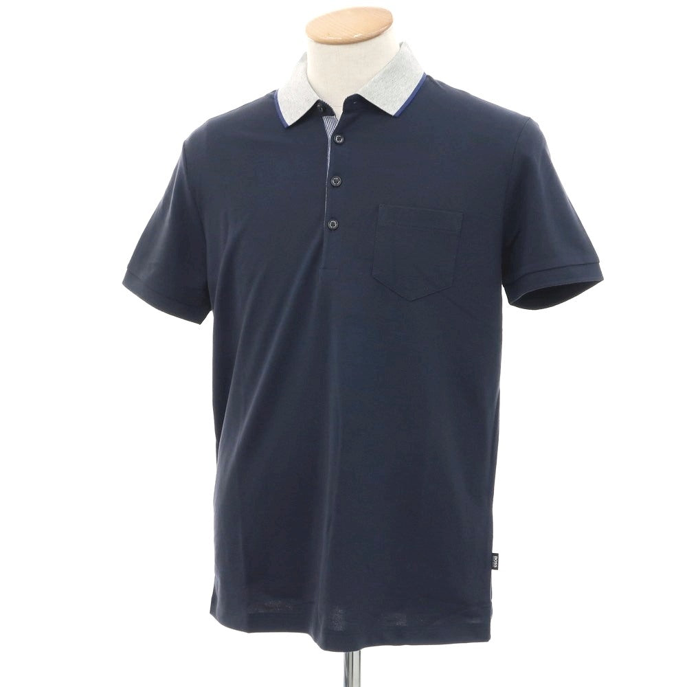 [Used] [Unused] HUGO BOSS Cotton Pique Short Sleeve Polo Shirt Grayish Navy [S] [Condition Rank S] [Men&