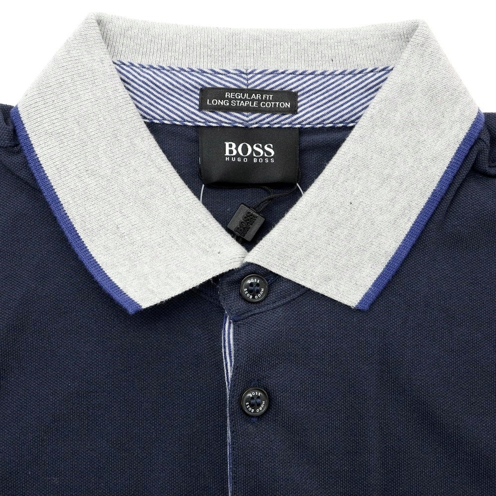 [Used] [Unused] HUGO BOSS Cotton Pique Short Sleeve Polo Shirt Grayish Navy [S] [Condition Rank S] [Men&