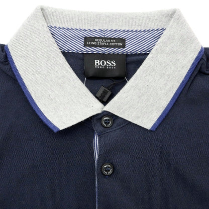 [Used] [Unused] HUGO BOSS Cotton Pique Short Sleeve Polo Shirt Grayish Navy [S] [Condition Rank S] [Men&