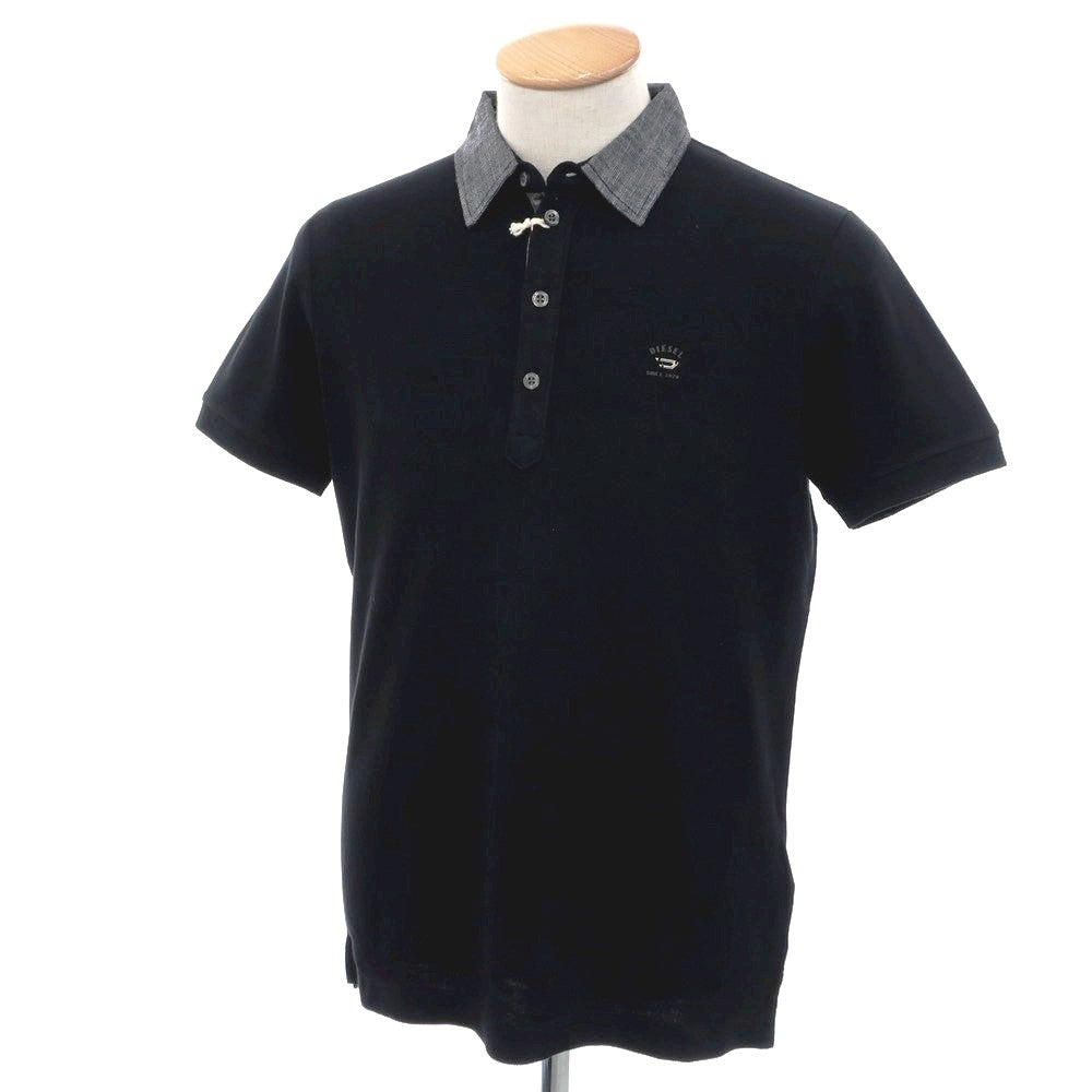 [Used] [Unused] Diesel Cotton Pique Short Sleeve Polo Shirt Black [S] [Condition Rank S] [Men&