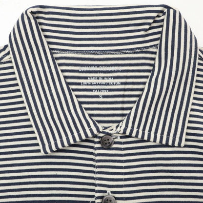 【中古】【未使用】バナナリパブリック Banana Republic コットン ボーダー 半袖ポロシャツ オフホワイトxネイビー【 S 】【 状態ランクS 】【 メンズ 】
