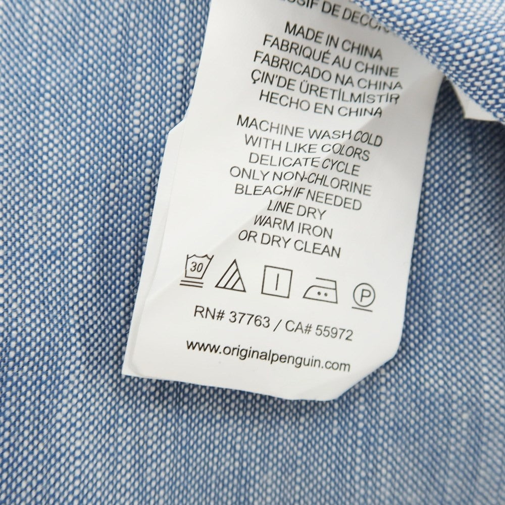 [Used] [Unused] Penguin by Munsingwear Linen Cotton Open Collar Short Sleeve Shirt Light Blue [M] [Condition Rank S] [Men&