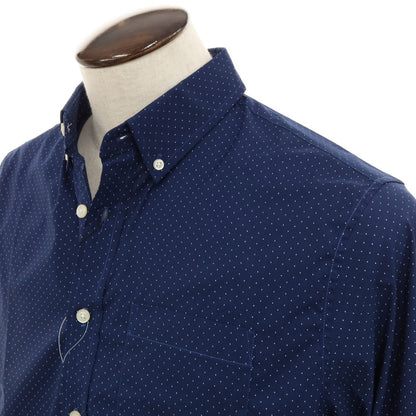 [Used] [Unused] Banana Republic Stretch Cotton Polyester Dot Button-down Casual Shirt Navy [L] [Condition Rank S] [Men&