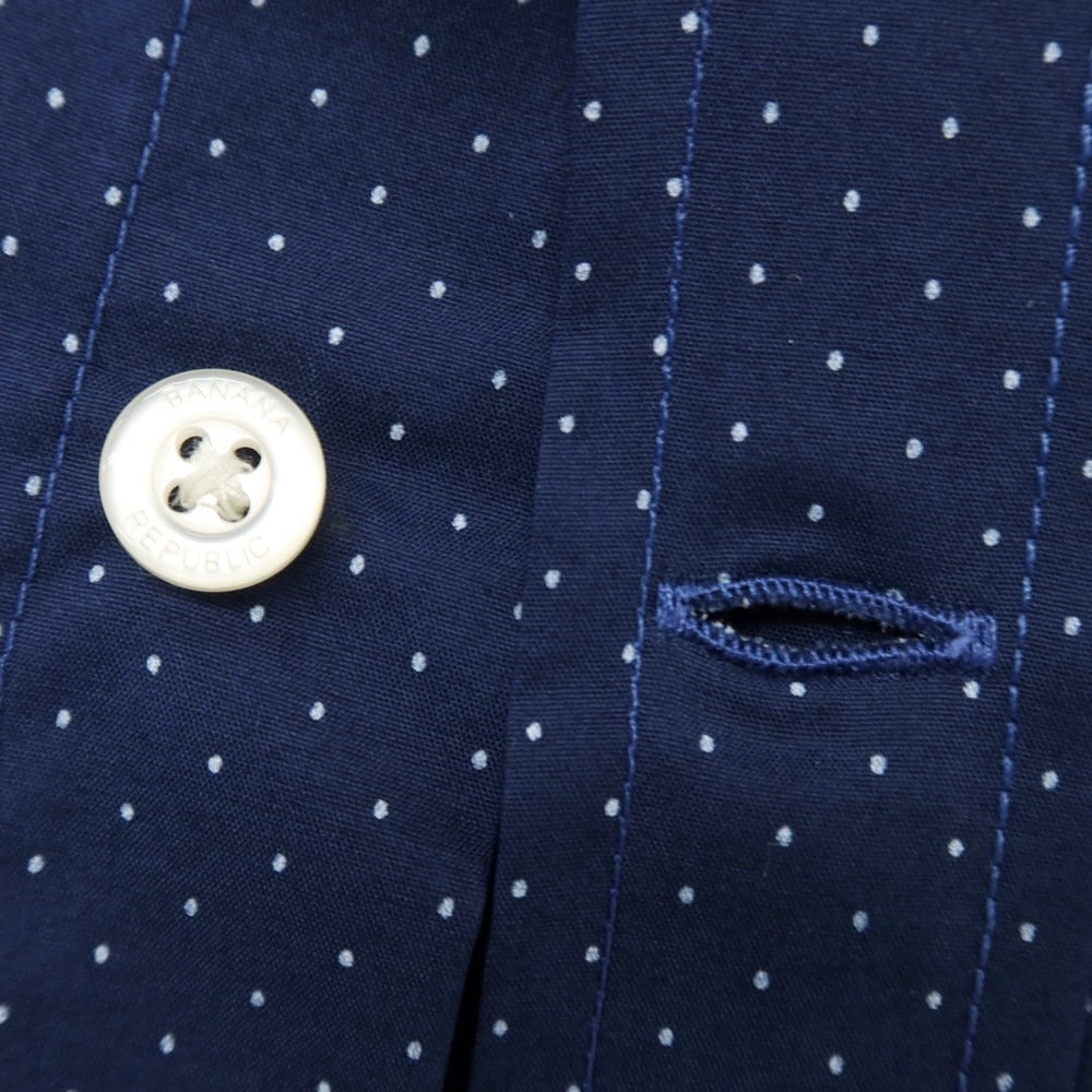 [Used] [Unused] Banana Republic Stretch Cotton Polyester Dot Button-down Casual Shirt Navy [L] [Condition Rank S] [Men&