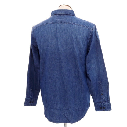 【中古】【未使用】バナナリパブリック Banana Republic コットン デニム ボタンダウン カジュアルシャツ ネイビー【 L 】【 状態ランクS 】【 メンズ 】