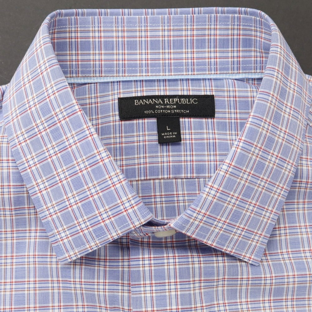 [Used] [Unused] Banana Republic Cotton Check Regular Collar Casual Shirt Blue x Red [L] [Condition Rank S] [Men&