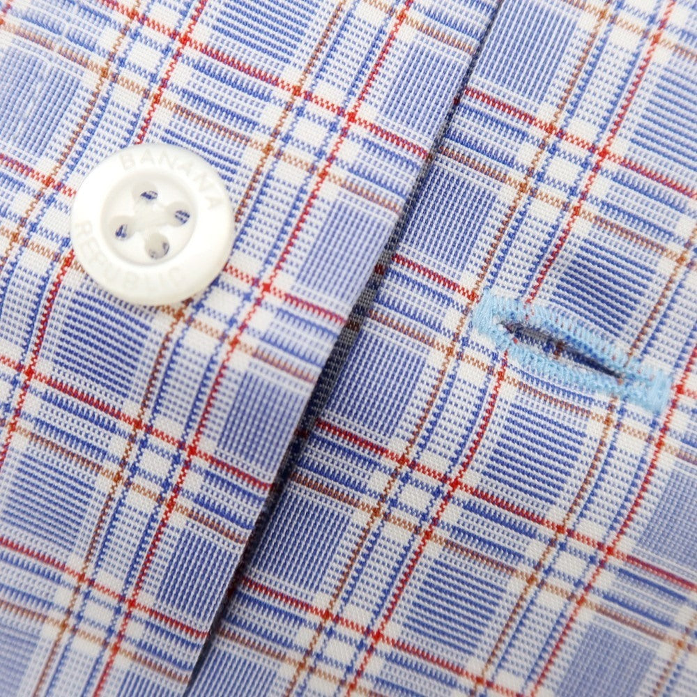 [Used] [Unused] Banana Republic Cotton Check Regular Collar Casual Shirt Blue x Red [L] [Condition Rank S] [Men&