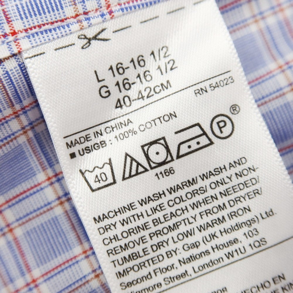 [Used] [Unused] Banana Republic Cotton Check Regular Collar Casual Shirt Blue x Red [L] [Condition Rank S] [Men&