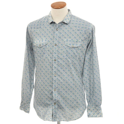 [Used] [Unused] Diesel Cotton Linen Western Shirt Blue Gray [M] [Condition Rank S] [Men&