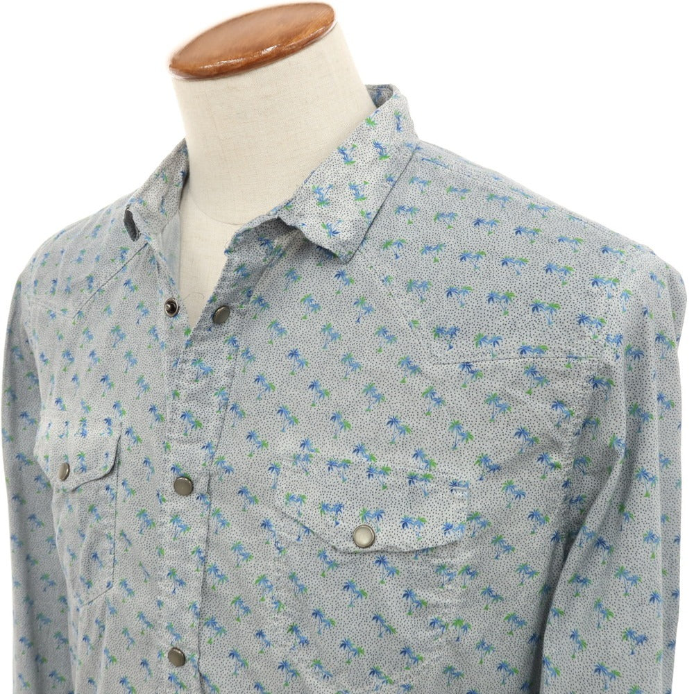 [Used] [Unused] Diesel Cotton Linen Western Shirt Blue Gray [M] [Condition Rank S] [Men&