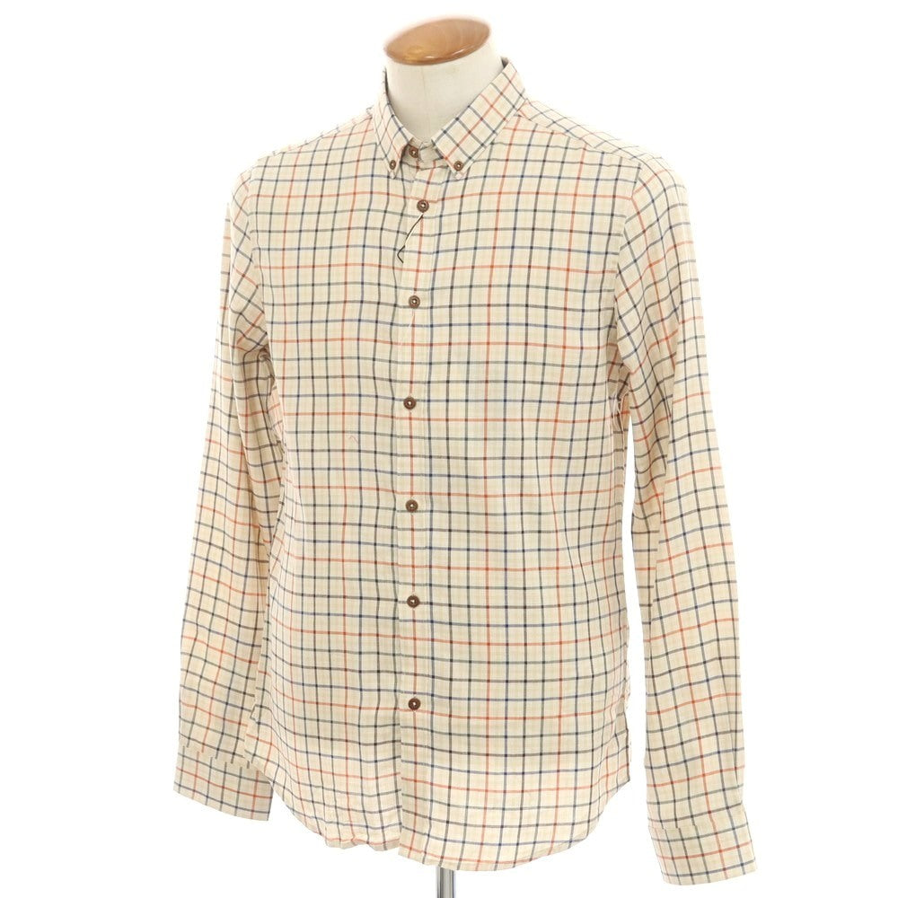 [Used] [Unused] Ben Sherman Cotton Check Button-Down Casual Shirt Beige [M] [Condition Rank S] [Men&