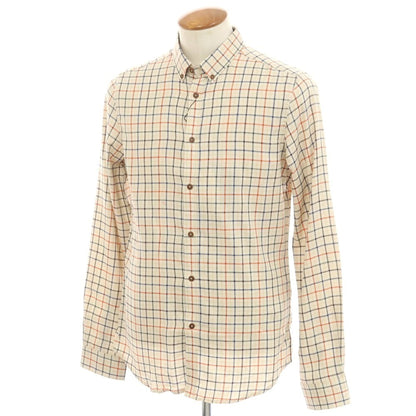[Used] [Unused] Ben Sherman Cotton Check Button-Down Casual Shirt Beige [M] [Condition Rank S] [Men&