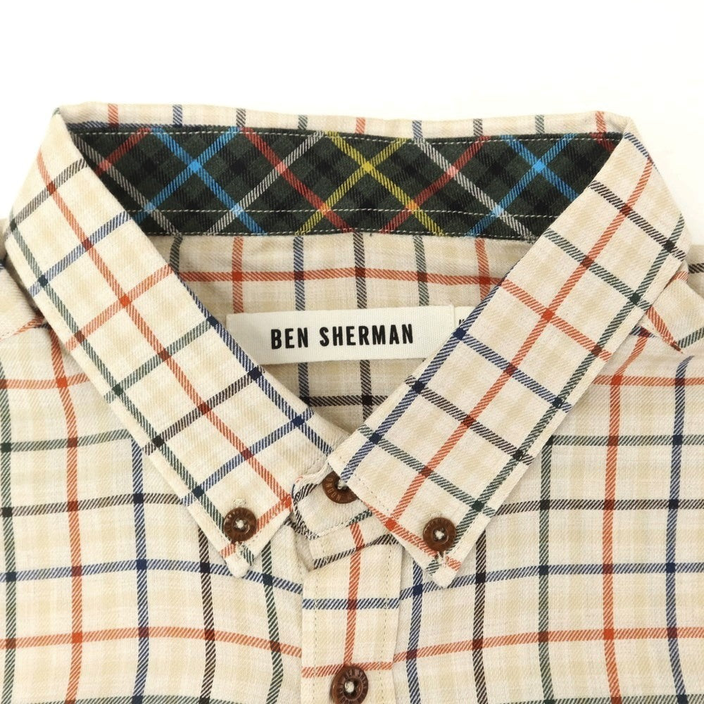 [Used] [Unused] Ben Sherman Cotton Check Button-Down Casual Shirt Beige [M] [Condition Rank S] [Men&
