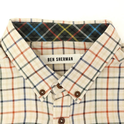 [Used] [Unused] Ben Sherman Cotton Check Button-Down Casual Shirt Beige [M] [Condition Rank S] [Men&