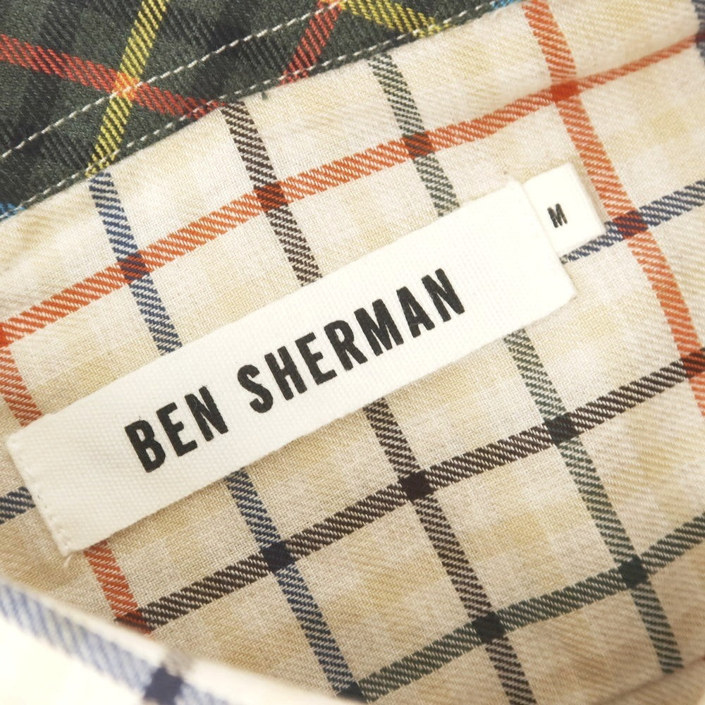 [Used] [Unused] Ben Sherman Cotton Check Button-Down Casual Shirt Beige [M] [Condition Rank S] [Men&