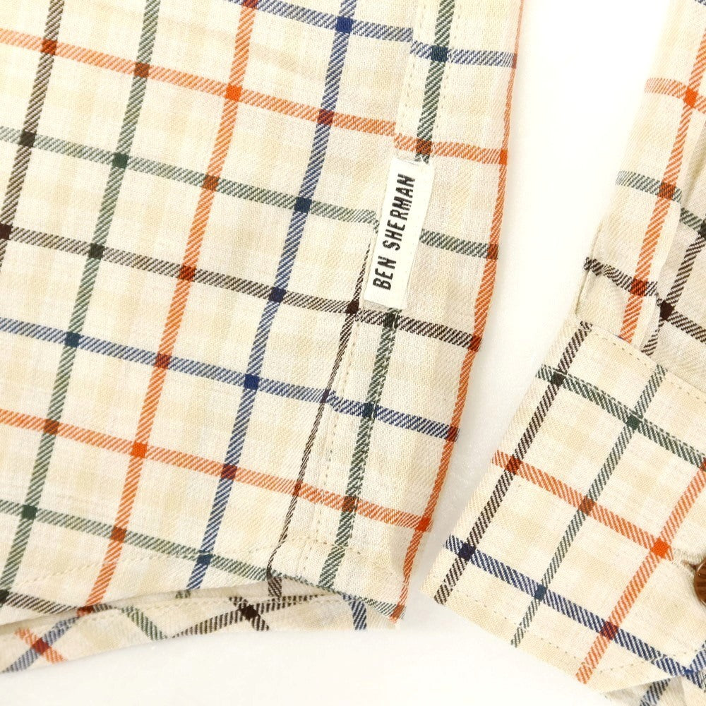 [Used] [Unused] Ben Sherman Cotton Check Button-Down Casual Shirt Beige [M] [Condition Rank S] [Men&