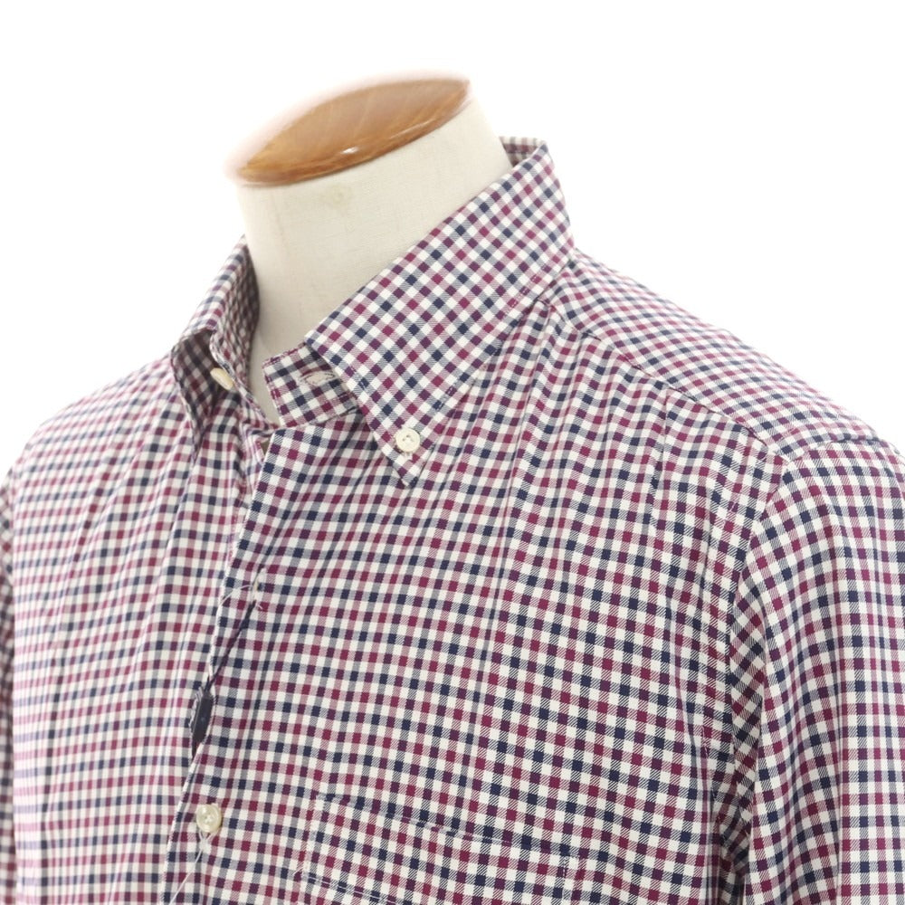 [Used] [Unused] Pal Zileri Cotton Check Button-down Casual Shirt Purple x Navy [39] [Condition Rank S] [Men&