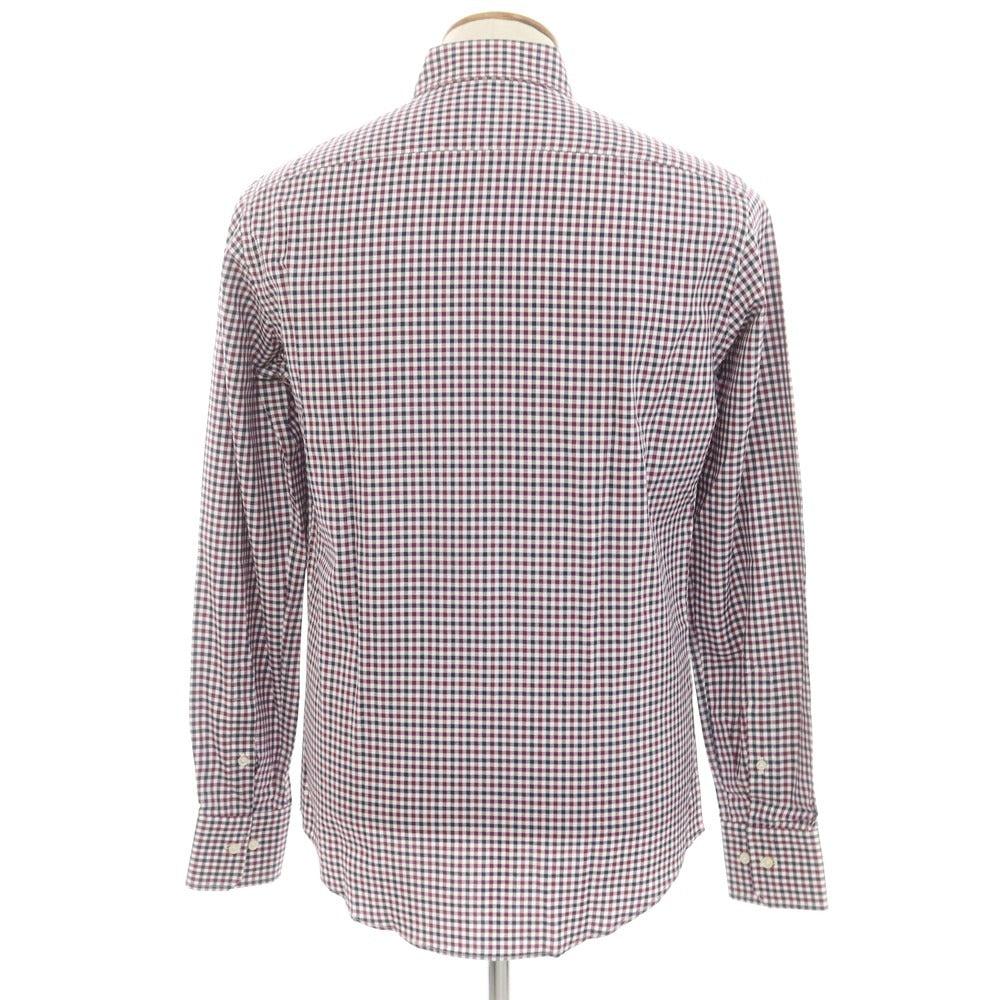 [Used] [Unused] Pal Zileri Cotton Check Button-down Casual Shirt Purple x Navy [39] [Condition Rank S] [Men&