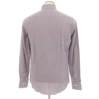 [Used] [Unused] Pal Zileri Cotton Check Button-down Casual Shirt Purple x Navy [39] [Condition Rank S] [Men&