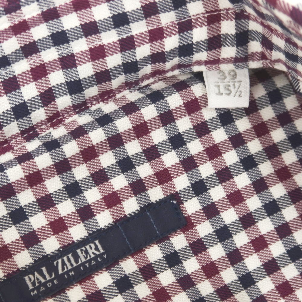 [Used] [Unused] Pal Zileri Cotton Check Button-down Casual Shirt Purple x Navy [39] [Condition Rank S] [Men&