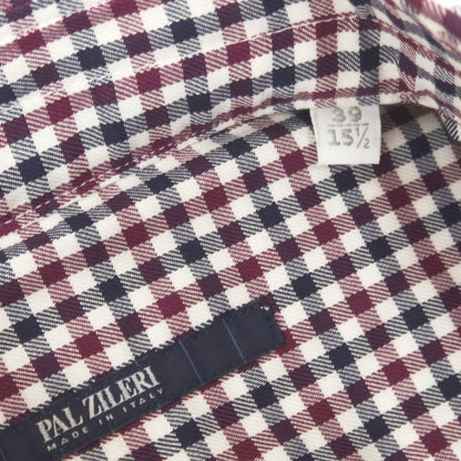 [Used] [Unused] Pal Zileri Cotton Check Button-down Casual Shirt Purple x Navy [39] [Condition Rank S] [Men&