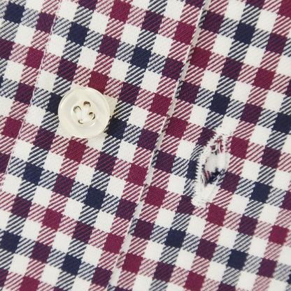 [Used] [Unused] Pal Zileri Cotton Check Button-down Casual Shirt Purple x Navy [39] [Condition Rank S] [Men&