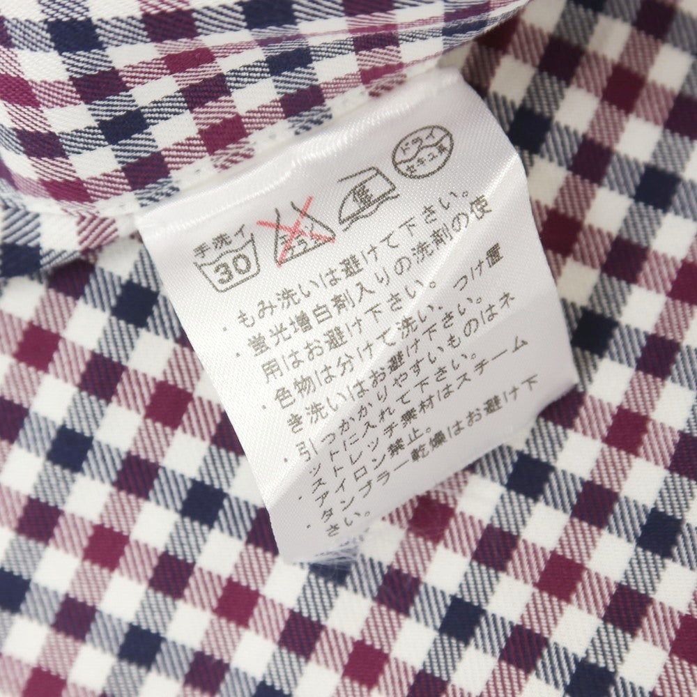 [Used] [Unused] Pal Zileri Cotton Check Button-down Casual Shirt Purple x Navy [39] [Condition Rank S] [Men&