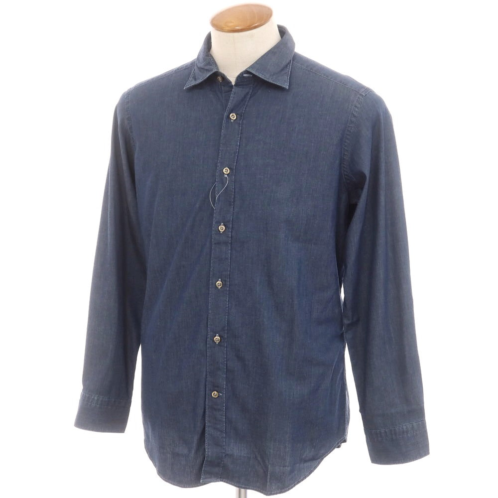 [Used] [Unused] Quid QJD Stretch Cotton Casual Shirt Navy [40] [Condition Rank S] [Men&